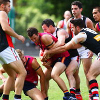 9-4-16. VAFA. Round one, 2016 Premier B season. AJAX defeated by Old Scotch. Photo: Peter Haskin