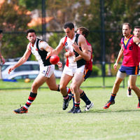 9-4-16. VAFA. Round one, 2016 Premier B season. AJAX defeated by Old Scotch. Photo: Peter Haskin