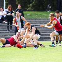 9-4-16. VAFA. Round one, 2016 Premier B season. AJAX defeated by Old Scotch. Photo: Peter Haskin