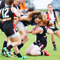 19-3-16. AJAX Jackettes practice match against Rosebud. Photo: Peter Haskin