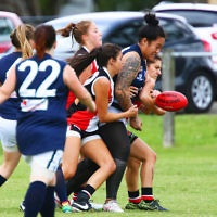 19-3-16. AJAX Jackettes practice match against Rosebud. Photo: Peter Haskin