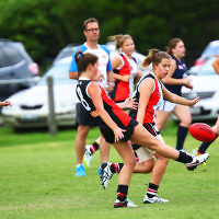 19-3-16. AJAX Jackettes practice match against Rosebud. Photo: Peter Haskin