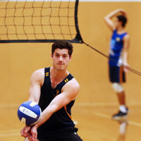 23-3-16. Bialik College Alumni v Year 12 volleyball match.  Photo: Peter Haskin