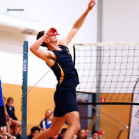 23-3-16. Bialik College Alumni v Year 12 volleyball match.  Photo: Peter Haskin