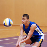 23-3-16. Bialik College Alumni v Year 12 volleyball match.  Photo: Peter Haskin