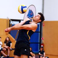 23-3-16. Bialik College Alumni v Year 12 volleyball match.  Photo: Peter Haskin
