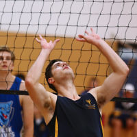 23-3-16. Bialik College Alumni v Year 12 volleyball match.  Photo: Peter Haskin