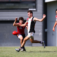 9-4-16. VAFA. Round one, 2016 Premier B season. AJAX Reserves defeated by Old Scotch. Photo: Peter Haskin