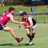 9-4-16. VAFA. Round one, 2016 Premier B season. AJAX Reserves defeated by Old Scotch. Photo: Peter Haskin