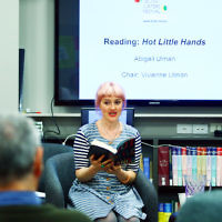 22-5-16. Jewish Writers Festival. Melbourne 2016. Abigail Ulman reading "Hot Little Hands". Photo: Peter Haskin 22-5-16. Jewish Writers Festival. Melbourne 2016. Abigail Ulman reading "Hot Little Hands". Photo: Peter Haskin