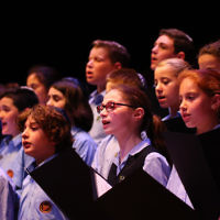 5-5-16. Yom Hashoah 2016. Combined Jewish schools choir sang Advance Australia Fair and Hatikvah. Photo: Peter Haskin