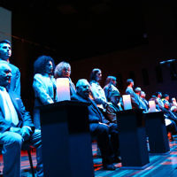 5-5-16. Yom Hashoah 2016. Candle lighting. Photo: Peter Haskin