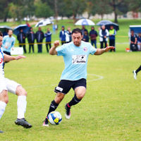 8-5-16. North Caulfield Maccabi Football Club (NCMFC) 4 def Penninsula Strikers 1. Caulfield Park. Gideon Sweet. Photo: Peter Haskin