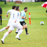 8-5-16. North Caulfield Maccabi Football Club (NCMFC) 4 def Penninsula Strikers 1. Caulfield Park. Gideon Sweet. Photo: Peter Haskin