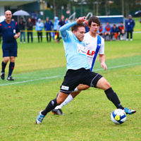 8-5-16. North Caulfield Maccabi Football Club (NCMFC) 4 def Penninsula Strikers 1. Caulfield Park. Ari Ritz. Photo: Peter Haskin