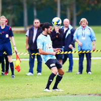 8-5-16. North Caulfield Maccabi Football Club (NCMFC) 4 def Penninsula Strikers 1. Caulfield Park. Ilya Davidov. Photo: Peter Haskin