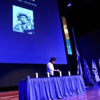 10-5-167. Yom Hazikaron commemoration 2016. Robert Blackwood Hall, Monash University. Photo: Peter Haskin