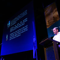 10-5-167. Yom Hazikaron commemoration 2016. Robert Blackwood Hall, Monash University. Photo: Peter Haskin