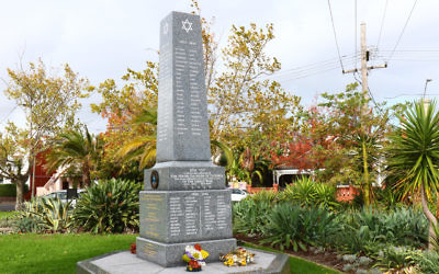 The VAJEX memorial in Ripponlea, showing erroneous dates for World War II. Photo: Peter Haskin.