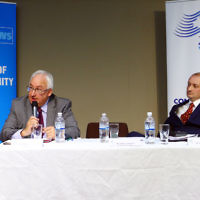 22-6-16. AJN/Zionism Victoria Federal election 2016 debate. Michael Danby (Labor), Owen Guest (Liberal). Photo: Peter Haskin 22-6-16. AJN/Zionism Victoria Federal election 2016 debate. Michael Danby (Labor), Owen Guest (Liberal). Photo: Peter Haskin