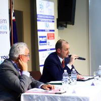 22-6-16. AJN/Zionism Victoria Federal election 2016 debate. Michael Danby (Labor), Owen Guest (Liberal). Photo: Peter Haskin 22-6-16. AJN/Zionism Victoria Federal election 2016 debate. Michael Danby (Labor), Owen Guest (Liberal). Photo: Peter Haskin