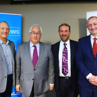 22-6-16. AJN/Zionism Victoria Federal election 2016 debate. Michael Danby (Labor), Owen Guest (Liberal). Photo: Peter Haskin 22-6-16. AJN/Zionism Victoria Federal election 2016 debate. Michael Danby (Labor), Owen Guest (Liberal). Photo: Peter Haskin