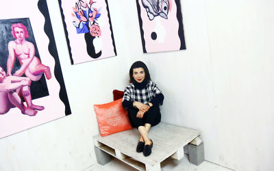 Artist Yvette Coppersmith in her Melbourne studio. Photo: Peter Haskin