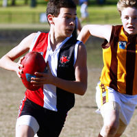 31-7-16. AJAX U14 Jets v Waverley Park Hawks at Princes Park Caulfield. Photo: Peter Haskin