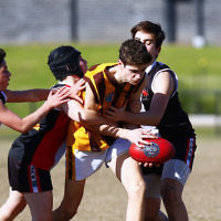 31-7-16. AJAX U14 Jets v Waverley Park Hawks at Princes Park Caulfield. Photo: Peter Haskin