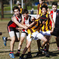 31-7-16. AJAX U14 Jets v Waverley Park Hawks at Princes Park Caulfield. Photo: Peter Haskin