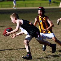 31-7-16. AJAX U14 Jets v Waverley Park Hawks at Princes Park Caulfield. Photo: Peter Haskin