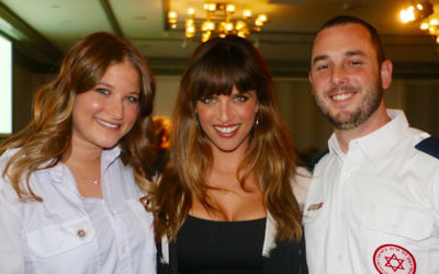 Guest speakers at the MDA fundraising dinner in Sydney. From left: Megan Bernitz, Noa Tishby and Aharon Adler. Photo: Yael Brender.