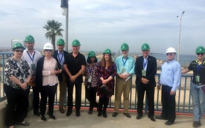 AICC Agri-food mission members at a desalinisation facility in Israel in late November, with delegation head Peter Shutz (third from right).