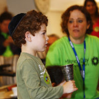 25-11-16. Mitzvah Day. FKI kinder visiting BUPA aged care on North rd. Photo: Peter Haskin