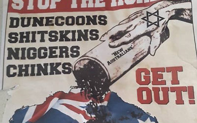Part of the offensive poster distributed around the University of Melbourne campus.