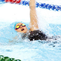 10-12-16. 2016 Victorian Aged Swimming Championships, MSAC. Ashley Weill during the final of the girls 15 yr old 200m backstroke. Photo: Peter Haskin