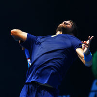 11-1-17. American Noah Rubin overcame a bit of a shakey start to defeat Germany’s Cedrik-Marcel Stebe in three sets, 5-7 6-4 6-4 and advance to the next round of qualifying for the main draw of the Australian Open. Photo: peter Haskin