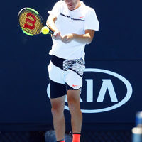 24-1-17. Australian Open 2017. Junior Boys round 2. Yshai Oliel (ISR) [4] defeats Matthew Dellavedova (AUS) 6-2 6-1. Photo: Peter Haskin