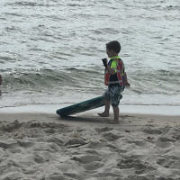 Shterna Althaus entered this photo of son Yossi at the beach at Carrum, Melbourne.