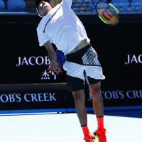 27-1-17. Australian Open 2017. Junior Boys semi final. Margarat Court Arena. Yshai Oliel (ISR) [4] defeats Yibing Wu (CHN) [1] 6-4 3-6 6-2. Photo: Peter Haskin