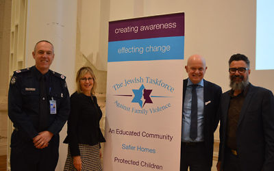From left: Assistant Commissioner Dean McWhirter, JTAFV chair Debbie Wiener, crime writer John Sylvester, moderator Danny Blay. From left: Assistant Commissioner Dean McWhirter, JTAFV chair Debbie Wiener, crime writer John Sylvester, moderator Danny Blay.