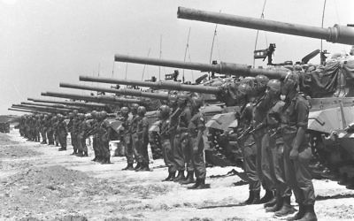 An Israeli armored unit of Centurion tanks in the Negev. Photo: Fritz Cohen/GPO