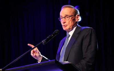 Bob Carr speaking at an ALP policy forum on Palestine at Canterbury-Hurlstone RSL Club in Sydney on June 27. Photo: Shane Desiatnik