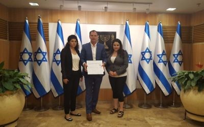 David Southwick with Sharren Haskel (left) and Michal Biran.