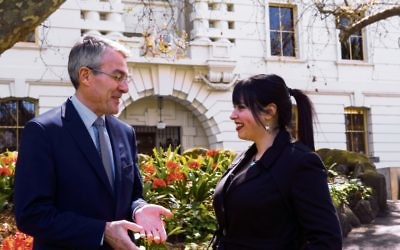 Shadow attorney-general Mark Dreyfus (left) with Dassi Erlich. Shadow attorney-general Mark Dreyfus (left) with Dassi Erlich.