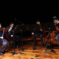 10-9-17. B'nai B'rith Jewish Youth Music Eisteddfod. Mount Scopus College year 4-5 string quartet. Photo: Peter Haskin 10-9-17. B'nai B'rith Jewish Youth Music Eisteddfod. Mount Scopus College year 4-5 string quartet. Photo: Peter Haskin