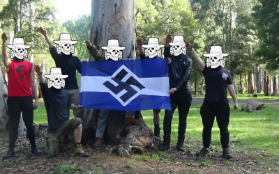 A photo from the Antipodean Resistance showing members at a camp in Victoria.