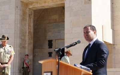 Josh Frydenberg marking Anzac Day in Israel earlier this year.