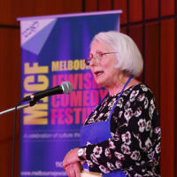 7-12-17. Melbourne Jewish Comedy Festival. Kadimah, Elsternwick. Helen Mizrachi. Photo: Peter Haskin 7-12-17. Melbourne Jewish Comedy Festival. Kadimah, Elsternwick. Helen Mizrachi. Photo: Peter Haskin