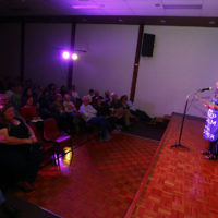 7-12-17. Melbourne Jewish Comedy Festival. Kadimah, Elsternwick. Helen Mizrachi. Photo: Peter Haskin 7-12-17. Melbourne Jewish Comedy Festival. Kadimah, Elsternwick. Helen Mizrachi. Photo: Peter Haskin